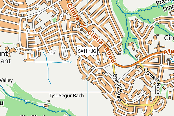 SA11 1JG map - OS VectorMap District (Ordnance Survey)