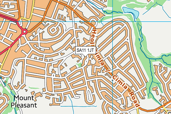 SA11 1JT map - OS VectorMap District (Ordnance Survey)