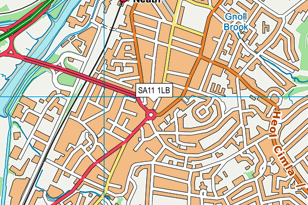 SA11 1LB map - OS VectorMap District (Ordnance Survey)