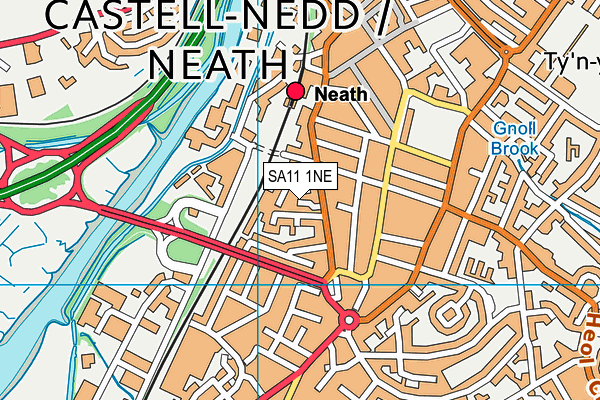 SA11 1NE map - OS VectorMap District (Ordnance Survey)