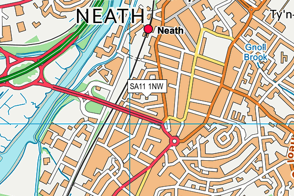 SA11 1NW map - OS VectorMap District (Ordnance Survey)