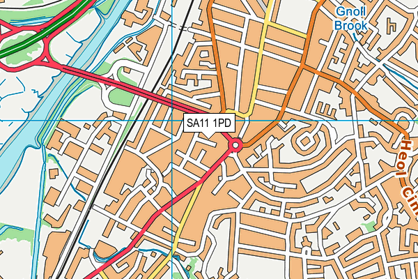 SA11 1PD map - OS VectorMap District (Ordnance Survey)