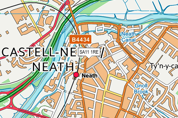 SA11 1RE map - OS VectorMap District (Ordnance Survey)