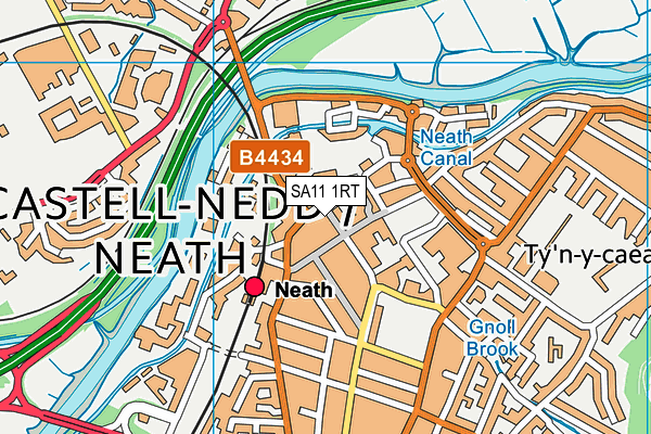 SA11 1RT map - OS VectorMap District (Ordnance Survey)