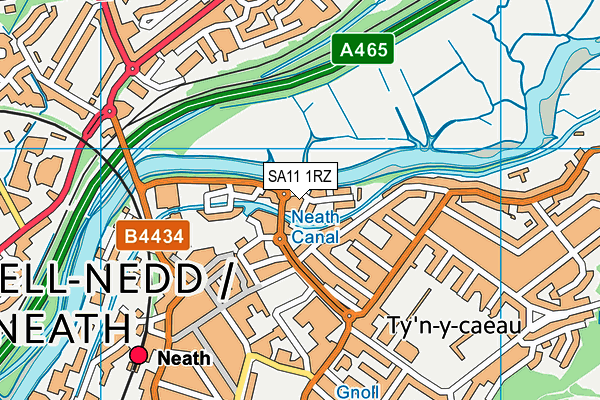 SA11 1RZ map - OS VectorMap District (Ordnance Survey)