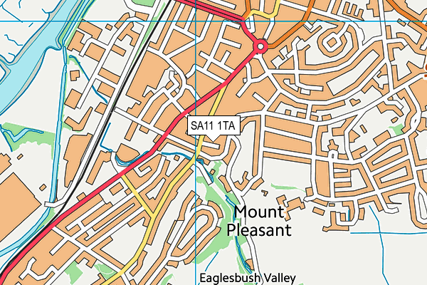 SA11 1TA map - OS VectorMap District (Ordnance Survey)