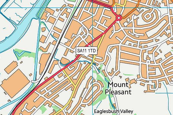 SA11 1TD map - OS VectorMap District (Ordnance Survey)