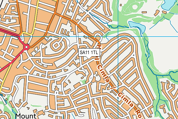 SA11 1TL map - OS VectorMap District (Ordnance Survey)