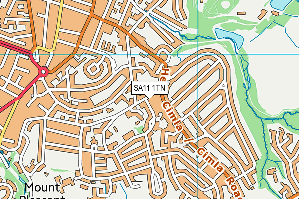 SA11 1TN map - OS VectorMap District (Ordnance Survey)