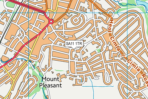 SA11 1TR map - OS VectorMap District (Ordnance Survey)