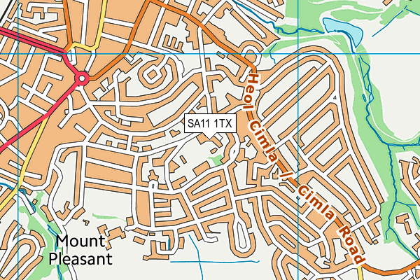 SA11 1TX map - OS VectorMap District (Ordnance Survey)