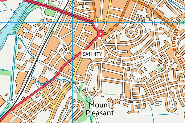 SA11 1TY map - OS VectorMap District (Ordnance Survey)