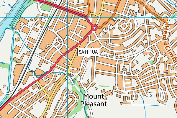 SA11 1UA map - OS VectorMap District (Ordnance Survey)