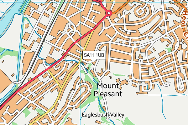 SA11 1UB map - OS VectorMap District (Ordnance Survey)