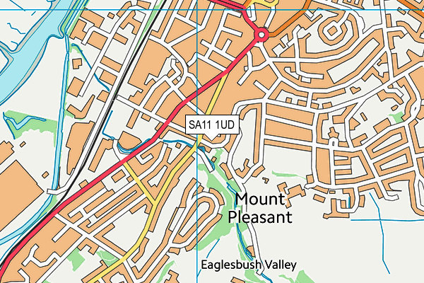 SA11 1UD map - OS VectorMap District (Ordnance Survey)