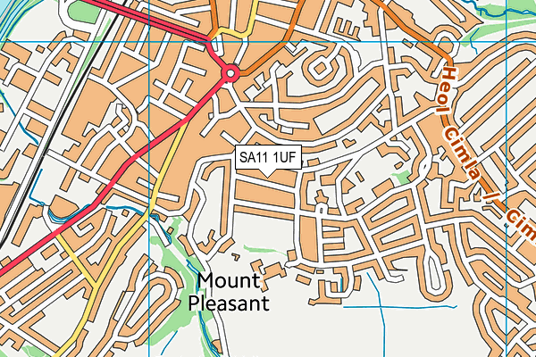 SA11 1UF map - OS VectorMap District (Ordnance Survey)