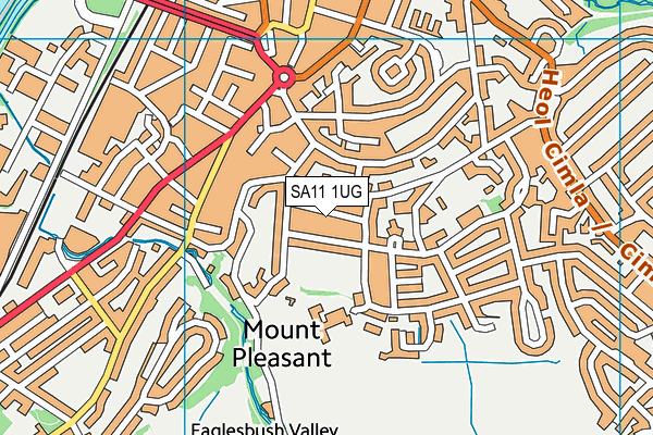SA11 1UG map - OS VectorMap District (Ordnance Survey)