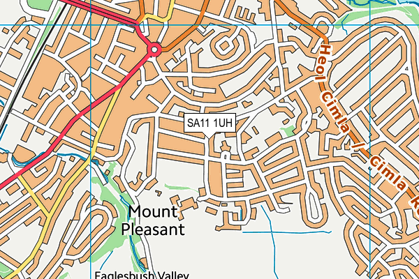 SA11 1UH map - OS VectorMap District (Ordnance Survey)