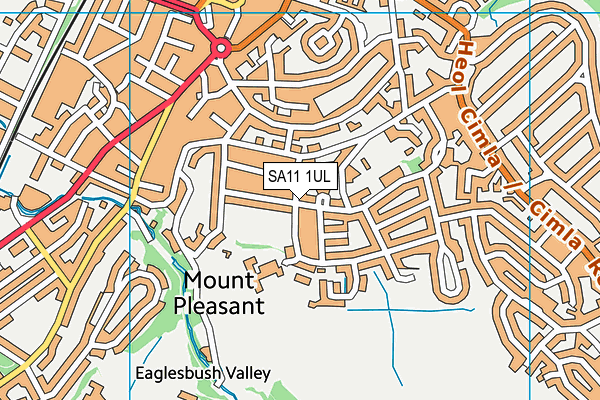 SA11 1UL map - OS VectorMap District (Ordnance Survey)