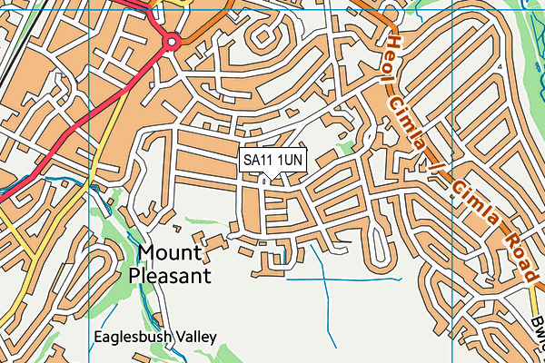 SA11 1UN map - OS VectorMap District (Ordnance Survey)