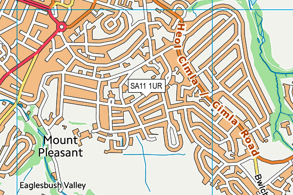 SA11 1UR map - OS VectorMap District (Ordnance Survey)
