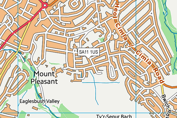 SA11 1US map - OS VectorMap District (Ordnance Survey)