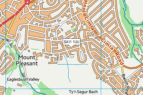 SA11 1UU map - OS VectorMap District (Ordnance Survey)