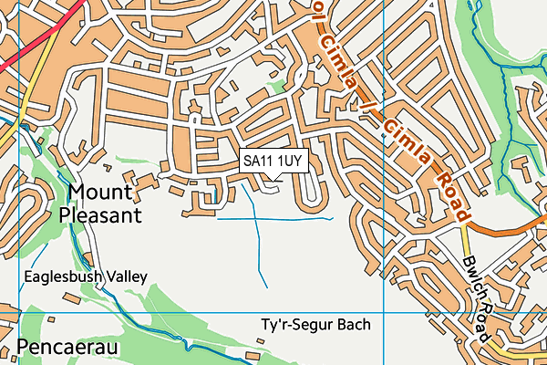 SA11 1UY map - OS VectorMap District (Ordnance Survey)