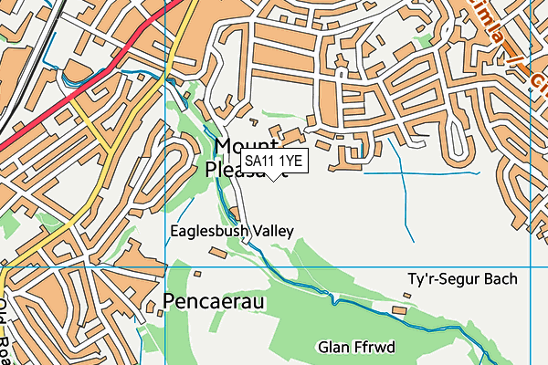 SA11 1YE map - OS VectorMap District (Ordnance Survey)