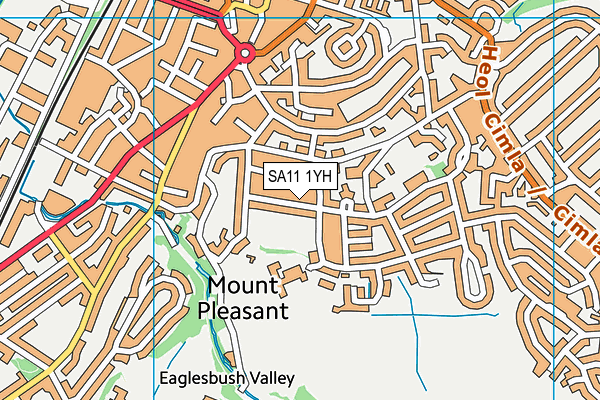 SA11 1YH map - OS VectorMap District (Ordnance Survey)
