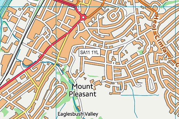 SA11 1YL map - OS VectorMap District (Ordnance Survey)