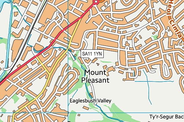 SA11 1YN map - OS VectorMap District (Ordnance Survey)