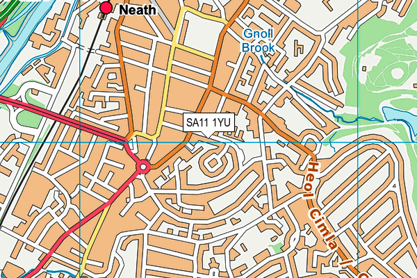 SA11 1YU map - OS VectorMap District (Ordnance Survey)