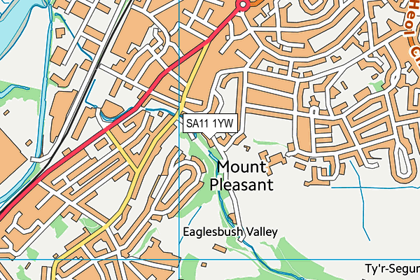 SA11 1YW map - OS VectorMap District (Ordnance Survey)