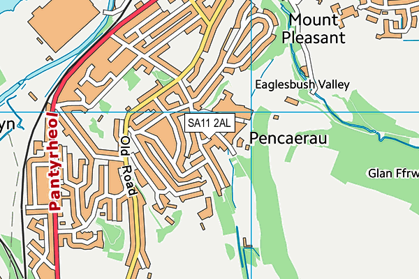 SA11 2AL map - OS VectorMap District (Ordnance Survey)