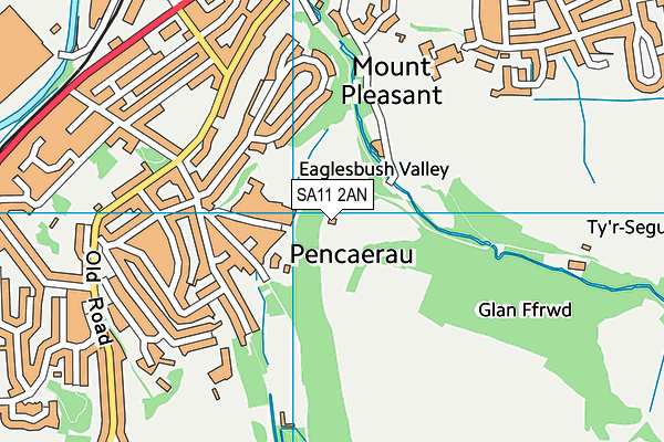 SA11 2AN map - OS VectorMap District (Ordnance Survey)