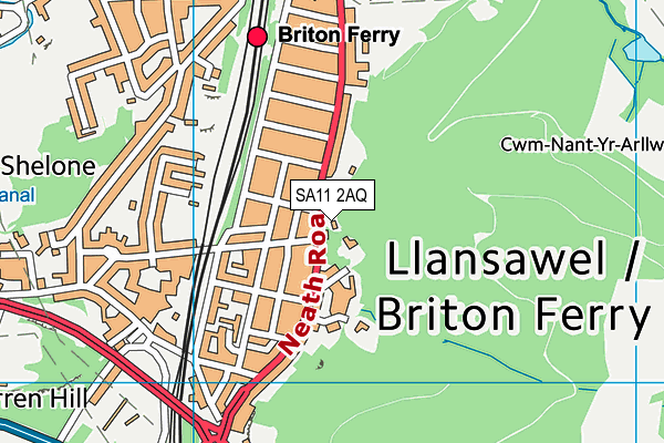 SA11 2AQ map - OS VectorMap District (Ordnance Survey)