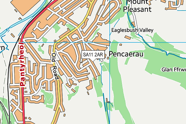 SA11 2AR map - OS VectorMap District (Ordnance Survey)