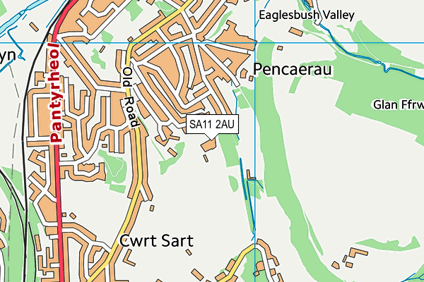 SA11 2AU map - OS VectorMap District (Ordnance Survey)