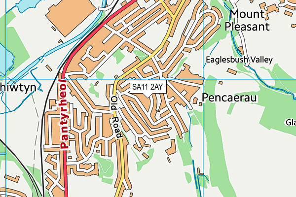 SA11 2AY map - OS VectorMap District (Ordnance Survey)