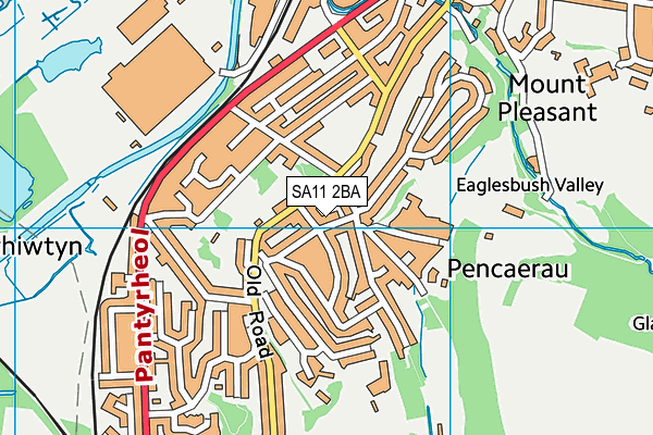 SA11 2BA map - OS VectorMap District (Ordnance Survey)