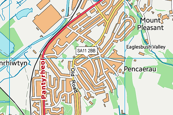 SA11 2BB map - OS VectorMap District (Ordnance Survey)