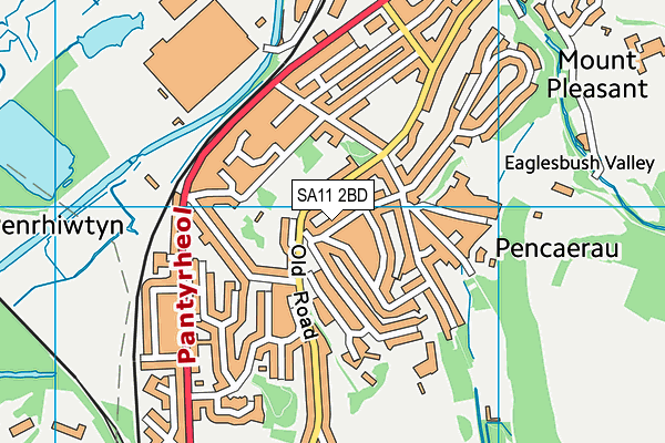 SA11 2BD map - OS VectorMap District (Ordnance Survey)