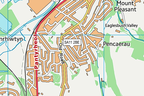 SA11 2BE map - OS VectorMap District (Ordnance Survey)