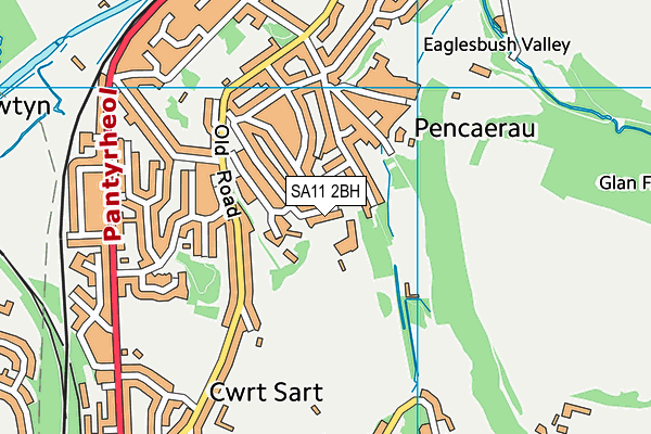 SA11 2BH map - OS VectorMap District (Ordnance Survey)