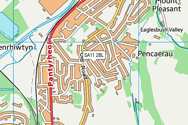 SA11 2BL map - OS VectorMap District (Ordnance Survey)