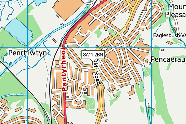 SA11 2BN map - OS VectorMap District (Ordnance Survey)