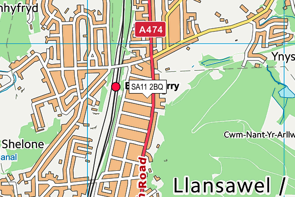 SA11 2BQ map - OS VectorMap District (Ordnance Survey)