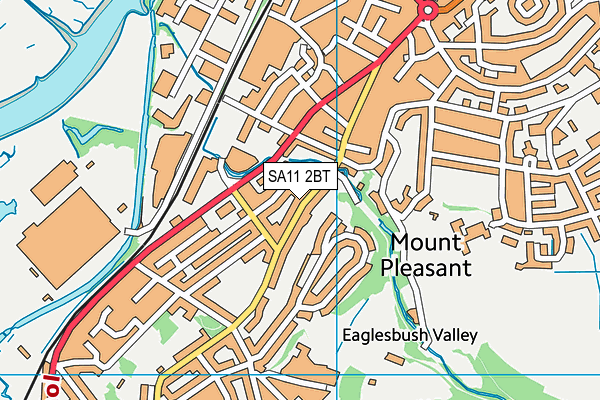 SA11 2BT map - OS VectorMap District (Ordnance Survey)