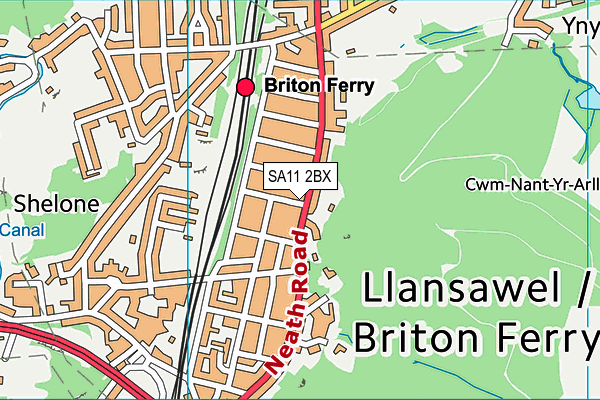 SA11 2BX map - OS VectorMap District (Ordnance Survey)